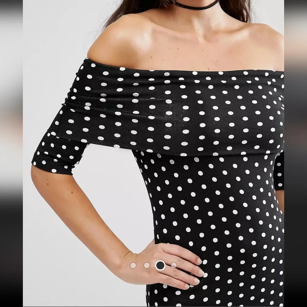ASOS Midi Bardot Off Shoulder Bodycon Dress - Picture 2 of 4